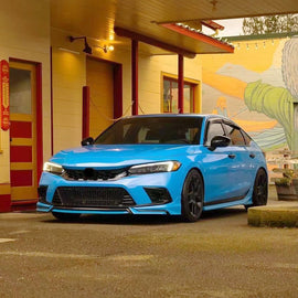 Front Lip Compatibility with 2022-2024 Civic Yofer Style Front Bumper Chin Lip Splitter Spoiler Kit - main product view
