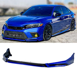 Front Lip Compatibility with 2022-2024 Civic Yofer Style Front Bumper Chin Lip Splitter Spoiler Kit - main product view