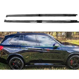 Side Skirts Compatibility with 2015-2019 5 Series F15 X5 F85 X5M F16 X6 F86 X6M Rocker Panel Line Door Extension Lips Pair Diffuser Bumper Lip Splitter (Gloss Black)