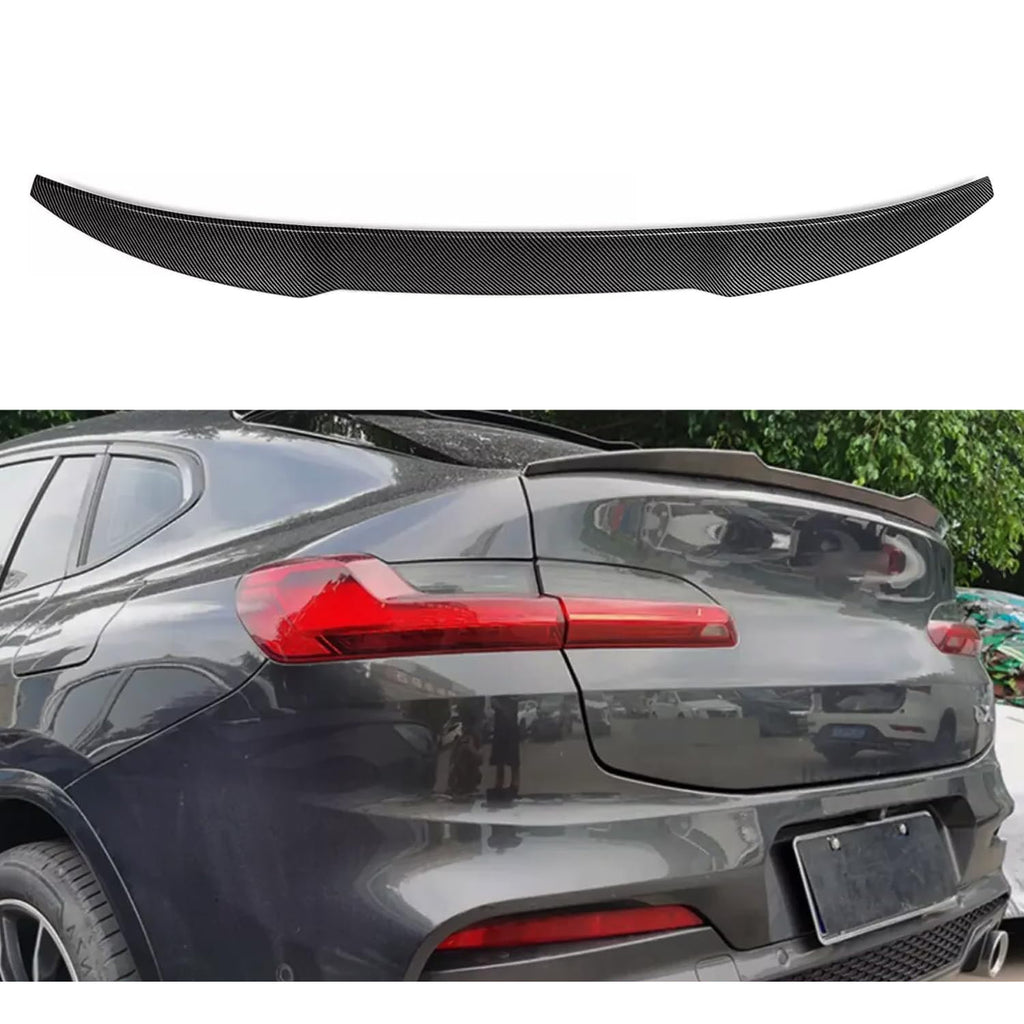 Spoiler Compatibility with 2018-2022 X4 G02 X4M F98 Rear Trunk Spliter Wing Lid (Carbon Fiber Style) - main product view
