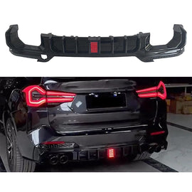 2022-2024 X3 G01 M40i M Sport LCI Style Rear Bumper Chin Lip Kit Spoiler Splitter W LED Light Gloss Black - main product view