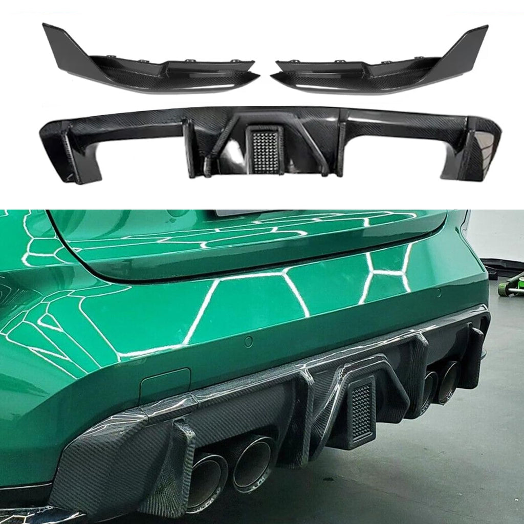 Rear Diffuser Lip Compatibility with 2021-2023 G80 M3 G82 G83 M4 Rear Bumper Diffuser W Light + - main product view