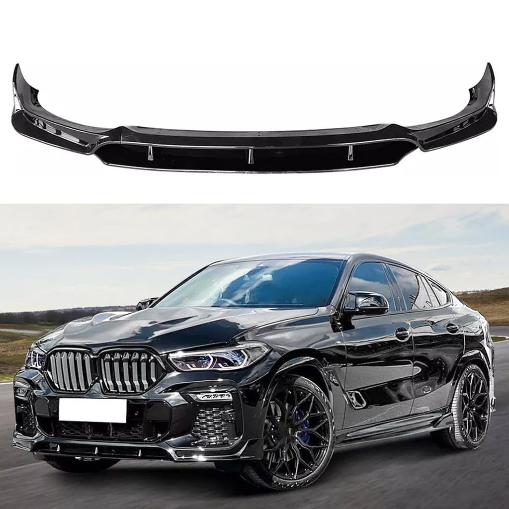 Front Lip Compatibility with 2020-2023 X6 G06 M Sport Front Bumper Lower Valance Chin Lip Splitter - main product view
