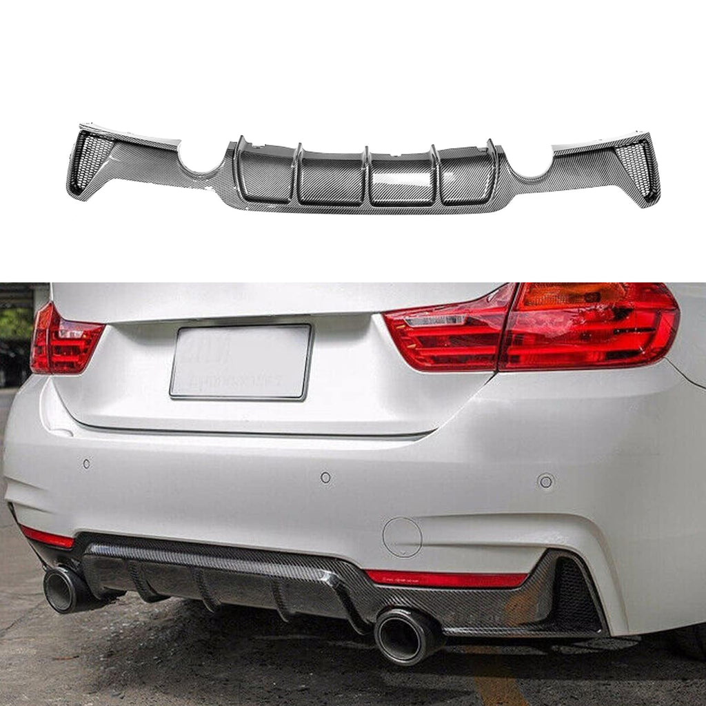 Compatibility with 2014-2020 BMW 4 Series F32 F33 F36 M Sport Rear Diffuser Bumper Chin Lip Carbon Fiber - main product view