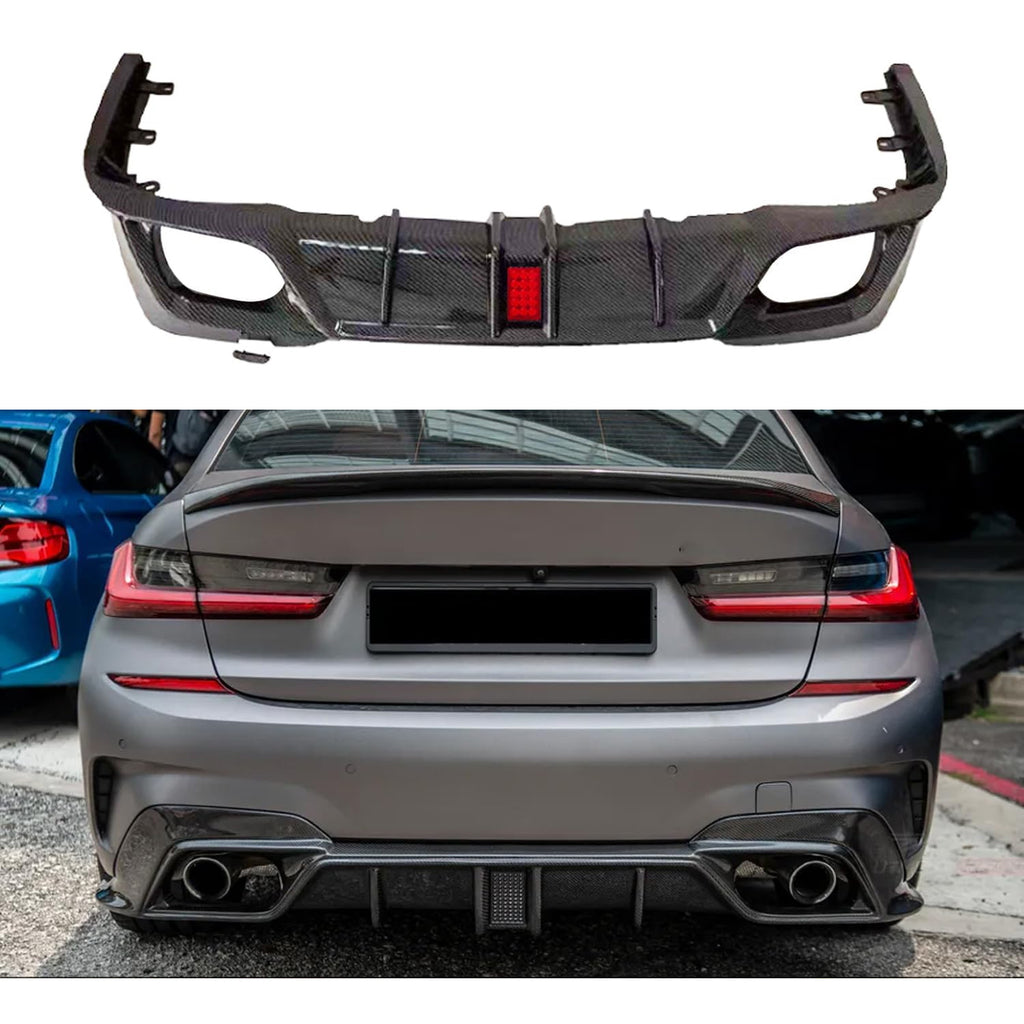 Rear Diffuser Lip Compatibility with 2019-2022 3 Series G20 330i M340i Sport Rear Bumper Diffuser - main product view