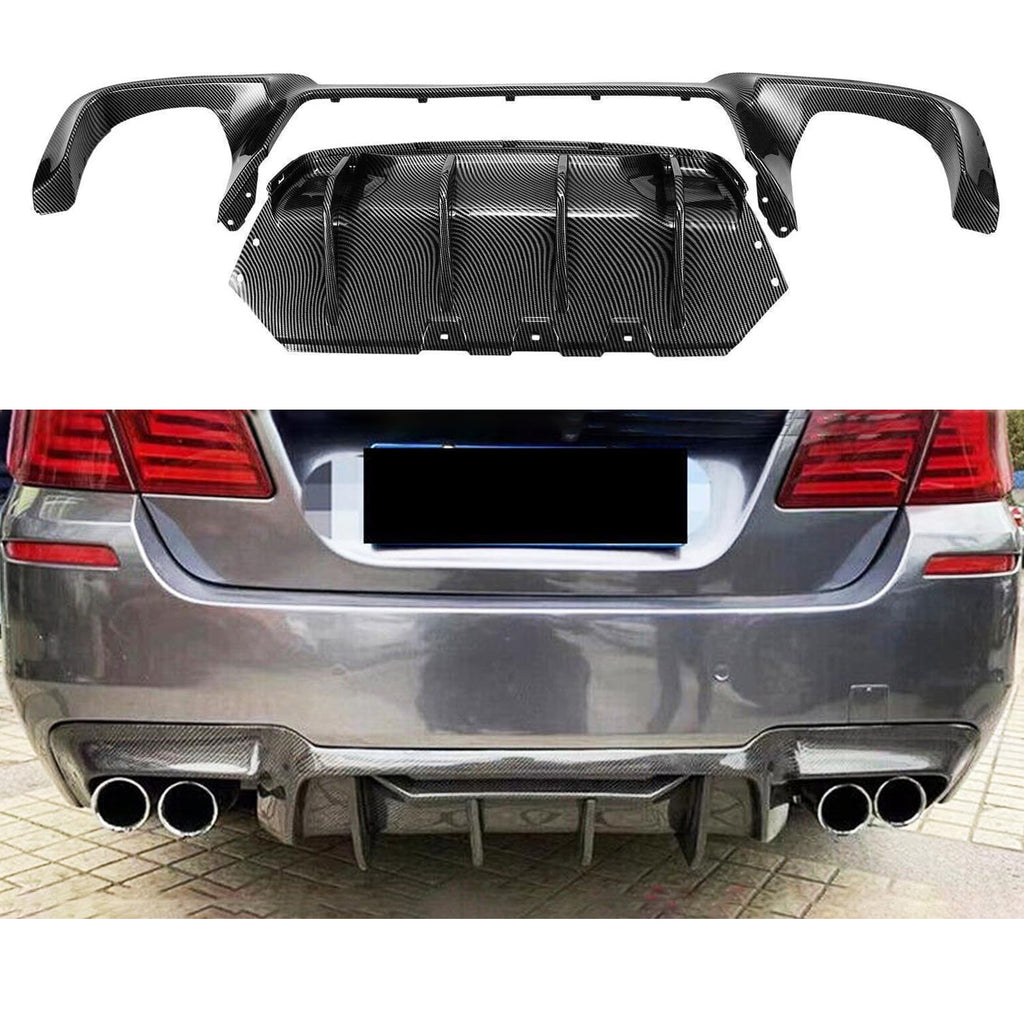 Rear Diffuser Compatibility with 2011-2016 5 Series F10 M5 M Sport Rear Bumper Chin Lip Quad - main product view