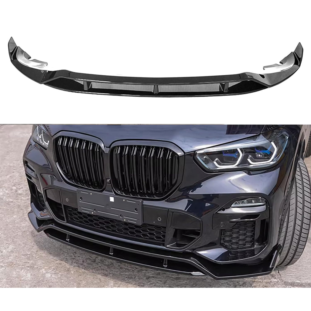 2019-2023 X5 G05 M Sport Front Bumper Lower Valance Chin Lip Splitter Spoiler Kit (Gloss Black) - main product view