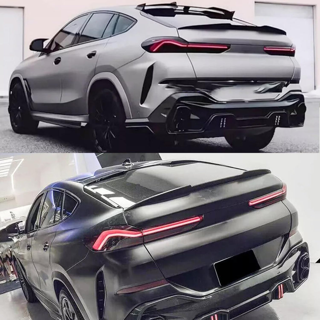 Spoiler Compatibility with 2020-2023 X6 G06 M Sport Rear Trunk Spoiler Wing Lid Splitter Bodykit - front detail view