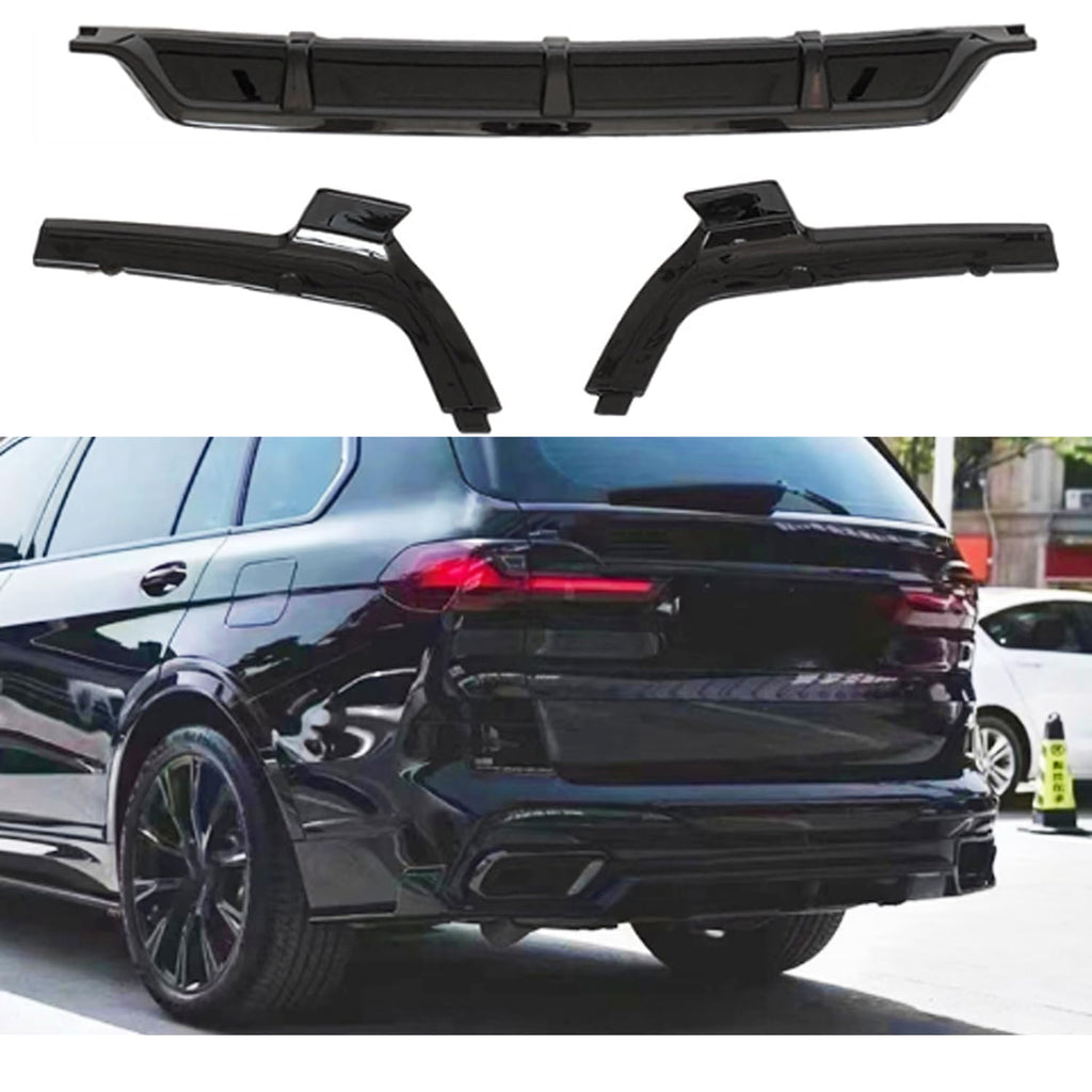 Rear Diffuser Compatibility with 2019-2023 X7 G07 M Sport Rear Bumper Chin Diffuser Lip Kit Spoiler - main product view