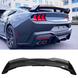 Spoiler 2024 2025 Mustang DH Performance Style Rear Trunk Wing Lid Spliter W Smoke Gurney Flap - main product view
