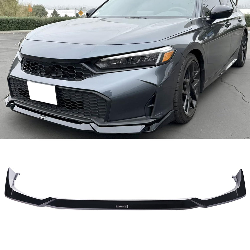 Front Lip Compatibility with 2025 UP Civic 11.5th Gen Yofer Style Front Bumper Chin Lip Spoiler - main product view