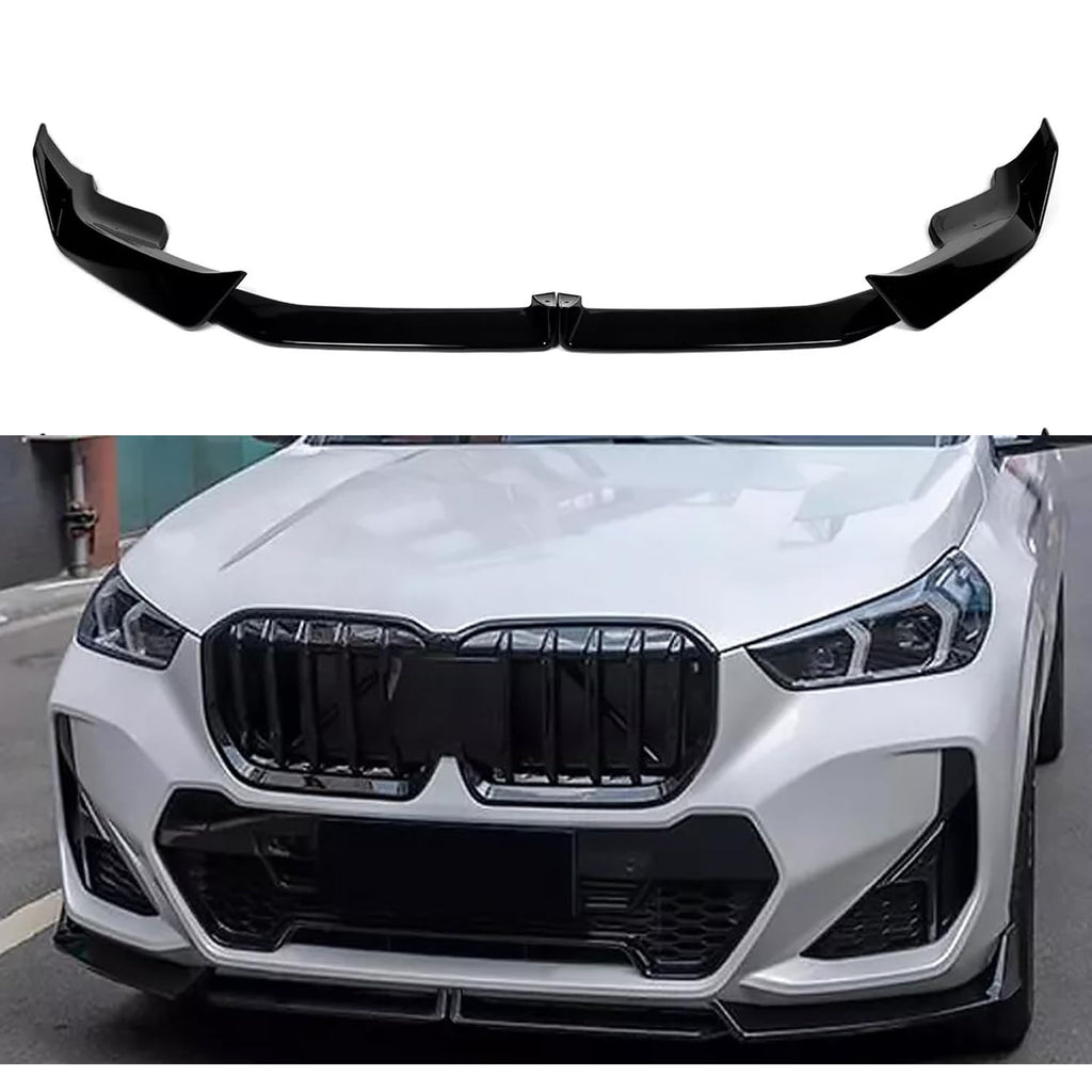 2022-2024 X1 U11 M Sport MP Style Front Bumper Chin Diffuser Lip Air Dam Splitter Spoiler (Gloss Black) - main product view