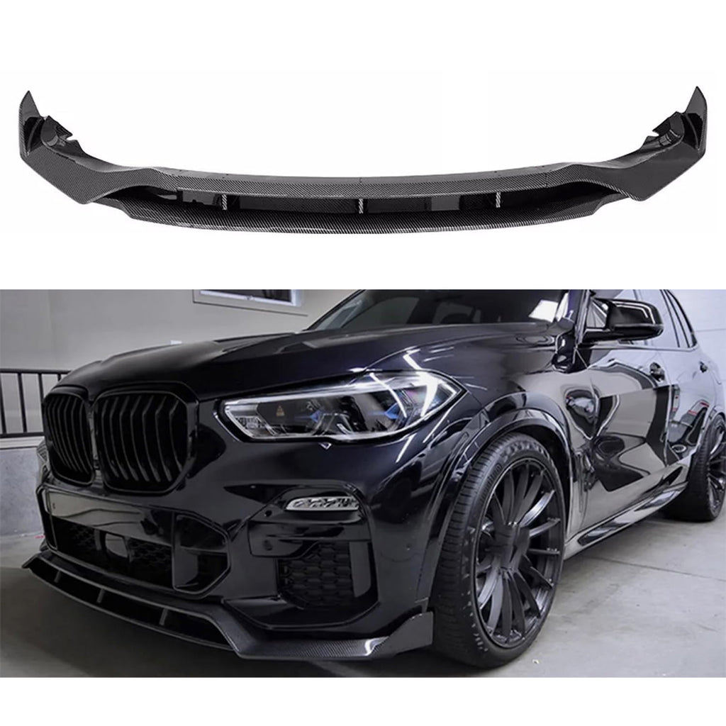 2019-2023 X5 G05 M Sport Front Bumper Lower Valance Chin Lip Splitter Spoiler Kit (Carbon Fiber) - main product view