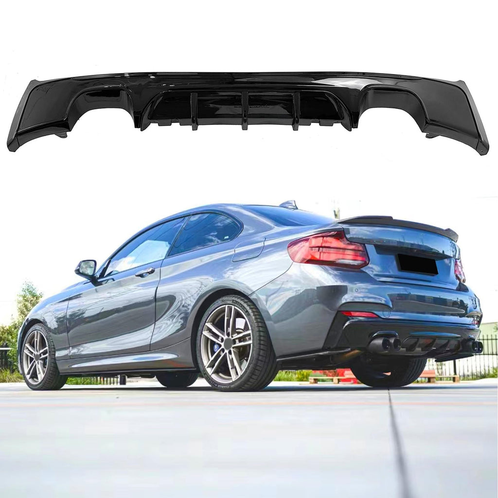 Rear Diffuser Compatibility with 2014-2020 2 Series F22 F23 M Sport Rear Bumper Lip Diffuser Lower - main product view