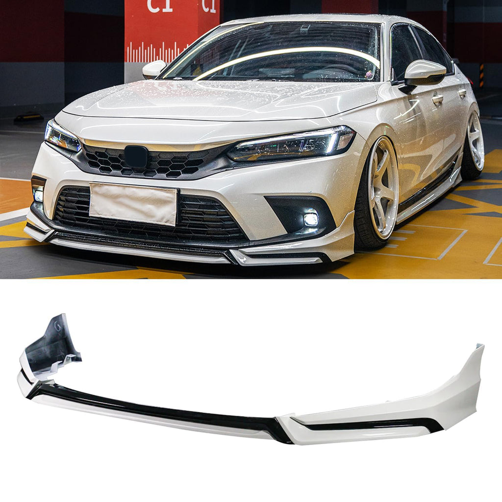 Front Lip Compatibility with 2022-2024 Civic Yofer Style Front Bumper Chin Lip Splitter Spoiler Kit - main product view