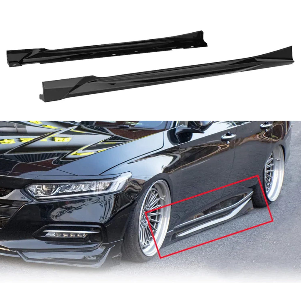 Compatibility with 2018-2020 Accord Side Skirts Exterior Door Panel Trim Body Kits ABS Gloss Black - main product view