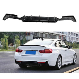 Compatibility with 2014-2020 BMW 4 Series F32 F33 F36 M Sport Rear Diffuser Bumper Chin Lip Gloss Black - main product view