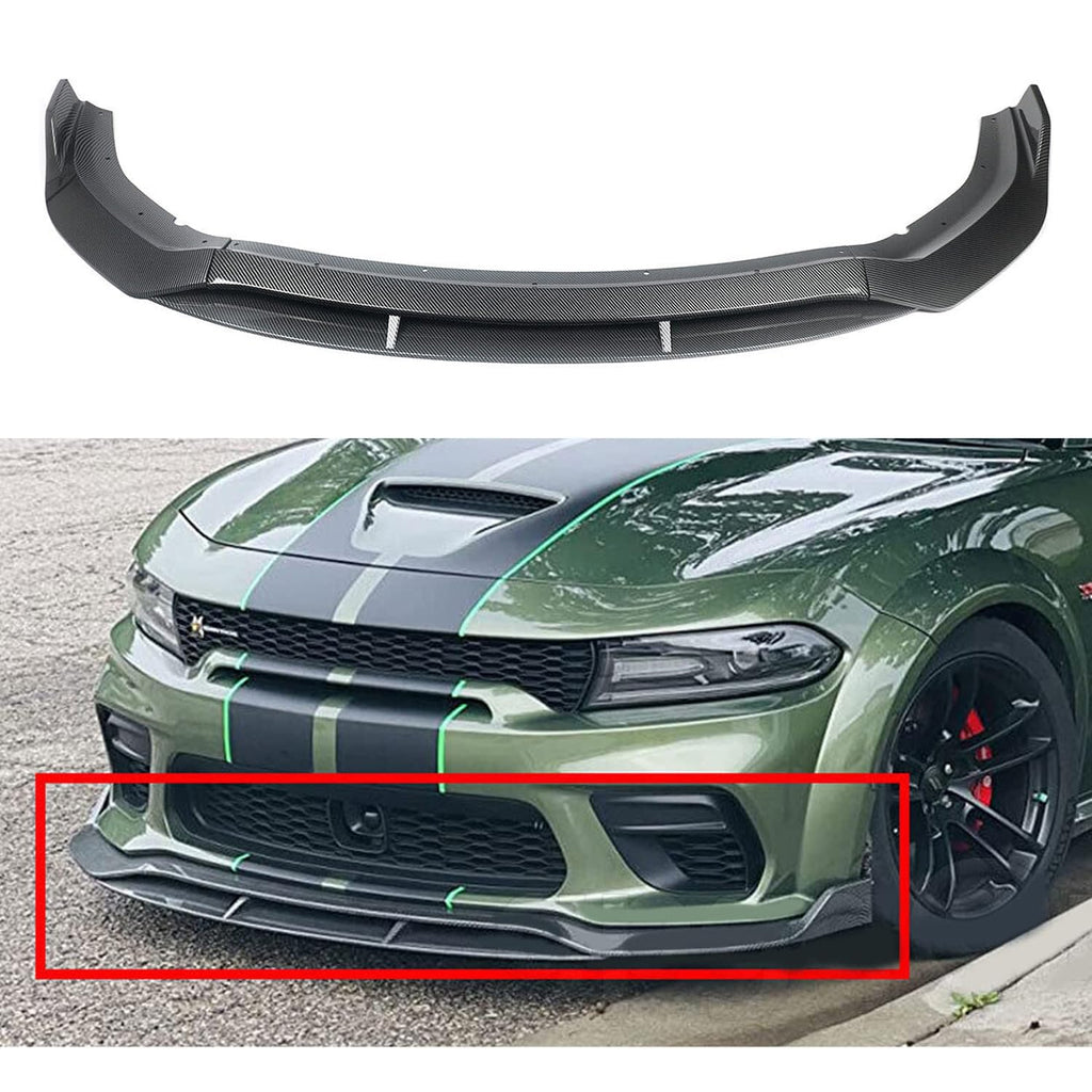 Front Lip Compatibility with 2020-2023 Charger SRT Hellcat Scat Widebody Front Bumper Chin Lip - main product view