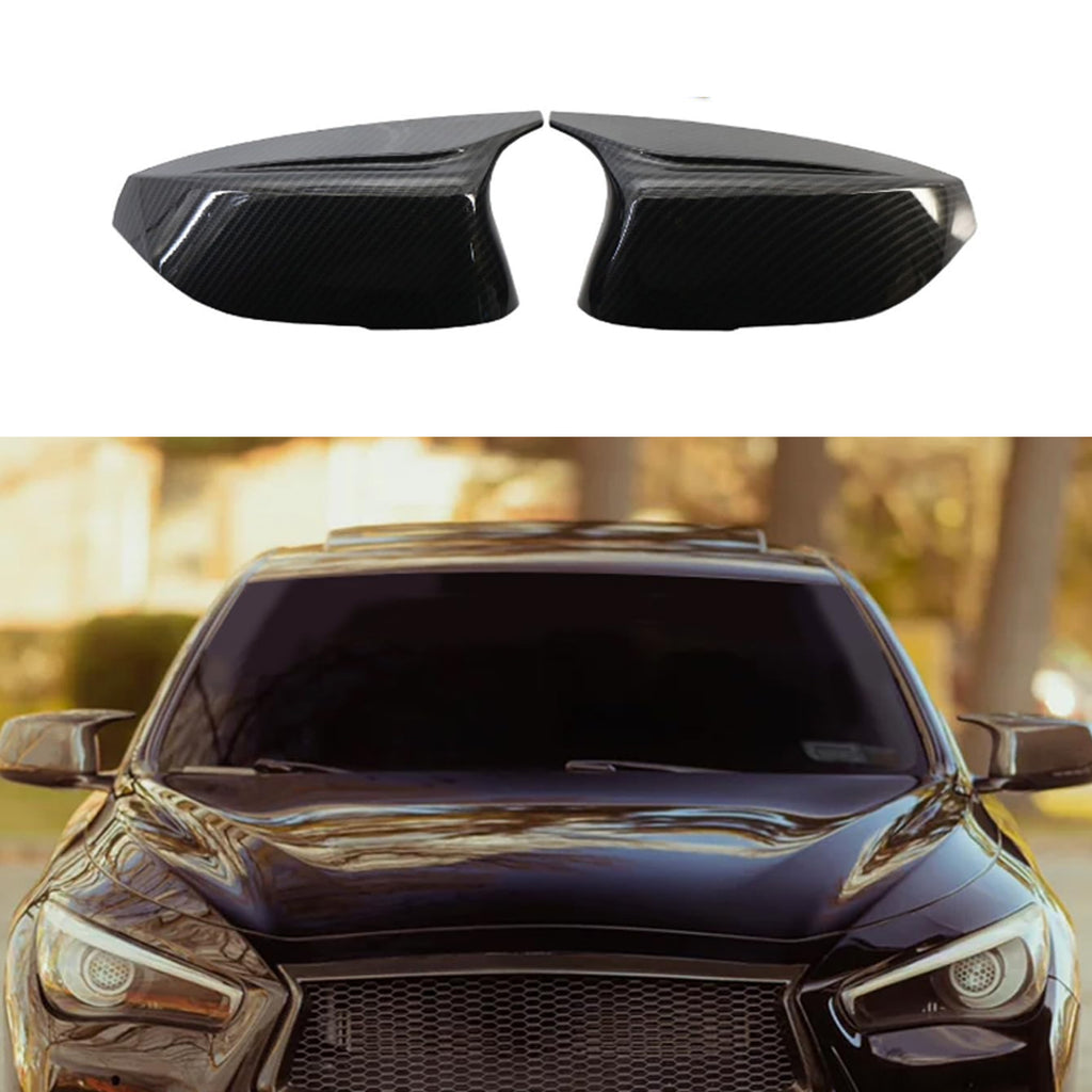 Door Mirror Covers Compatibility With 2014-2020 Q50 2015-2020 Q60 Q70 QX30 QX50 Rearview Side Left - main product view