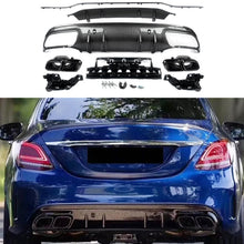 Load image into Gallery viewer, Rear Diffuser Compatibility with 2015-2021 C Class W205 AMG Sedan C300 C43 C63 4Door C63 Style Rear - main product view