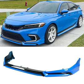 Front Lip Compatibility with 2022-2024 Civic Yofer Style Front Bumper Chin Lip Splitter Spoiler Kit - front detail view