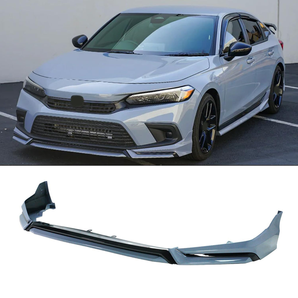 Front Lip Compatibility with 2022-2024 Civic Yofer Style Front Bumper Chin Lip Splitter Spoiler Kit - main product view