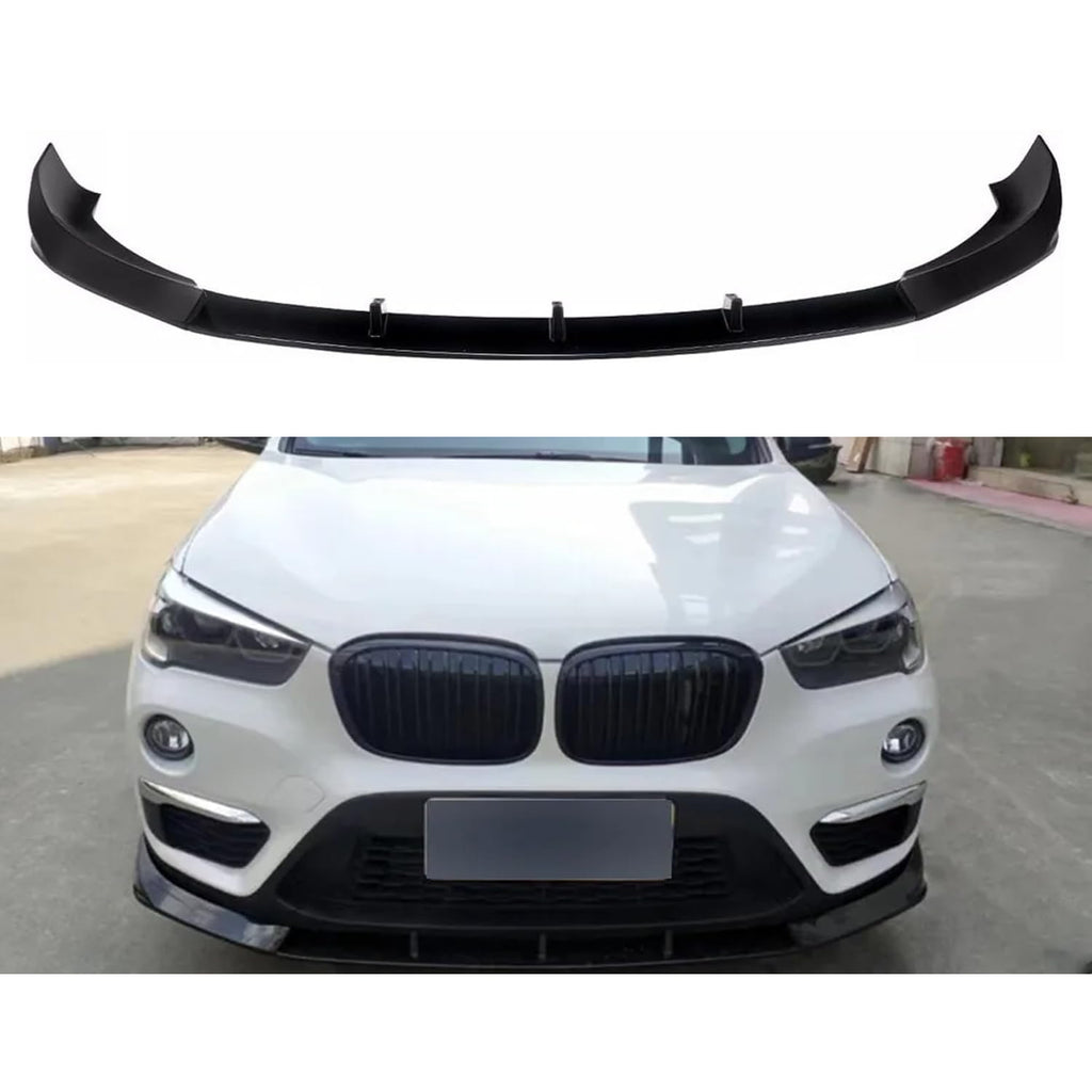 2016-2021 X1 F48 F49 Base Model Front Bumper Chin Diffuser Lip Air Dam Splitter Spoiler (Gloss Black) - main product view