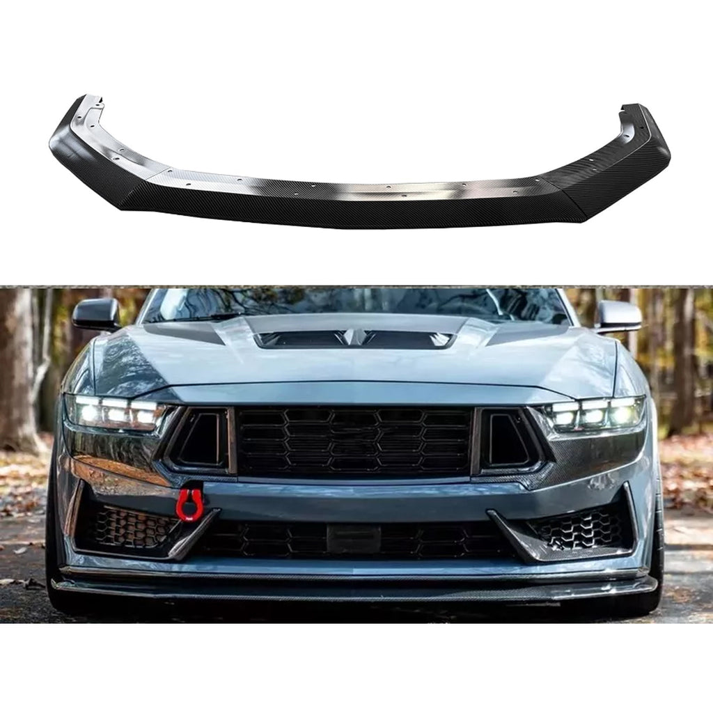 Front Lip Compatibility with 2024 2025 Mustang Front Bumper Lower Diffuser Chin Lip Protection Trim - main product view