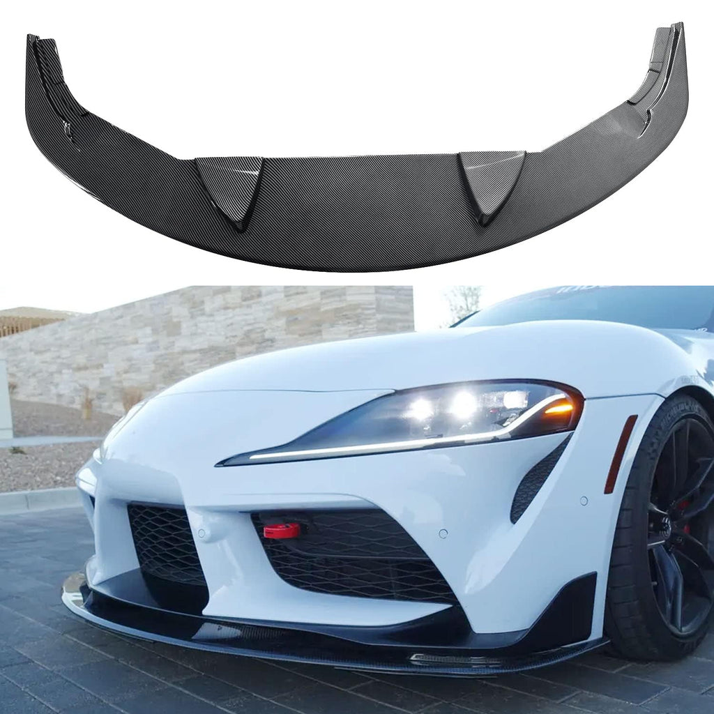 Front Lip Compatibility with 2020-2022 Supra GR A90 A91 Front Splitter Bumper Chin Lip Carbon Fiber Style - main product view