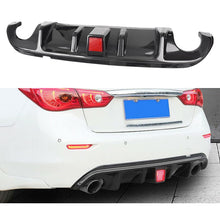 Load image into Gallery viewer, Compatibility with 2014-2017 Q50 Rear Bumper Lip Spoiler Lower Diffuser with Brake Light Carbon Fiber - main product view