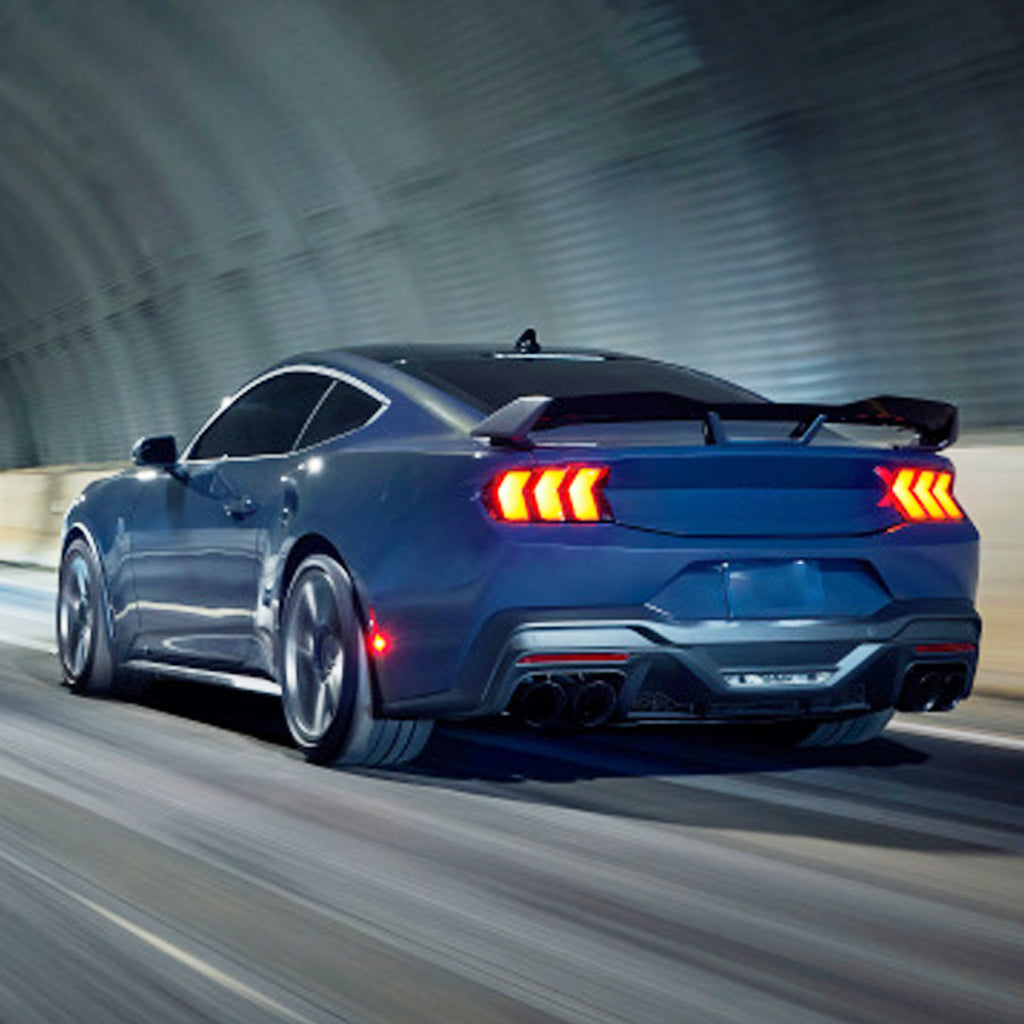 Spoiler 2024 2025 Mustang DH Performance Style Rear Trunk Wing Lid Spliter W Smoke Gurney Flap - vehicle fitment reference