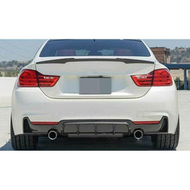 Compatibility with 2014-2020 BMW 4 Series F32 F33 F36 M Sport Rear Diffuser Bumper Chin Lip Gloss Black - front detail view