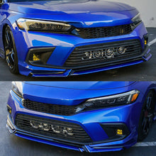 Load image into Gallery viewer, Front Lip Compatibility with 2022-2024 Civic Yofer Style Front Bumper Chin Lip Splitter Spoiler Kit - front detail view
