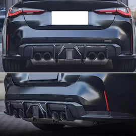 Rear Diffuser Compatibility with 2021-2024 G80 M3 G82 G83 M4 Rear Lower Bumper Diffuser Lip Kit - front detail view