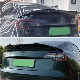 Spoiler Compatibility with 2017-2023 Model 3 PSM Style Rear Trunk Spoiler Wing Lid Car Styling Kits - front detail view