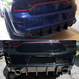 Rear Diffuser Lip Compatibility with 2020-2024 Charger Widebody SRT Hellcat Scat Pack Rear Bumper - front detail view