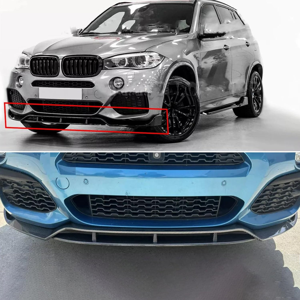 2014-2017 X3 F25 X4 F26 M Sport Front Chin Diffuser Lip Air Dam Splitter Spoiler (Carbon Fiber Style) - front detail view