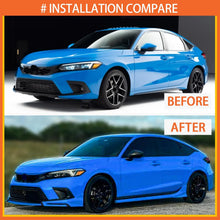 Load image into Gallery viewer, Front Lip Compatibility with 2022-2024 Civic Yofer Style Front Bumper Chin Lip Splitter Spoiler Kit - installed fitment view