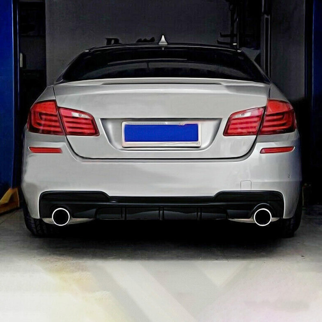 Rear Diffuser Compatibility with 2011-2016 5 Series F10 535i M Sport MP Style Rear Bumper Chin Lip - front detail view