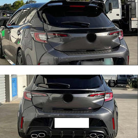 Tailgate Mid Spoiler Wing Compatibility with 2019-2022 Corolla Hatchback 5 Door Rear Tailgate - front detail view