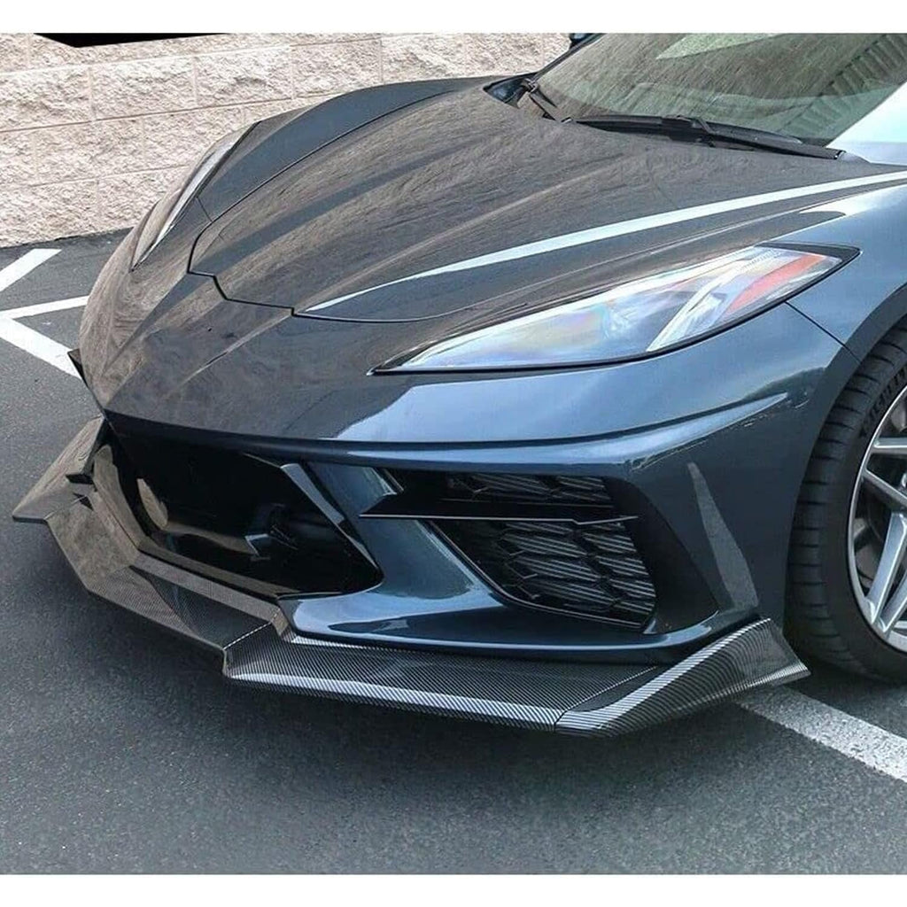 Front Lip Compatibility with 2020-2023 Corvette C8 Front Bumper Lip GM 5VM Style Front Bumper Chin - front detail view