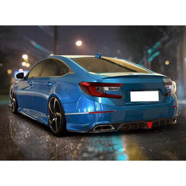 Rear Lip Compatibility with 2018-2022 Accord 10th Rear Bumper Diffuser Lip with W LED Brake Light + - front detail view