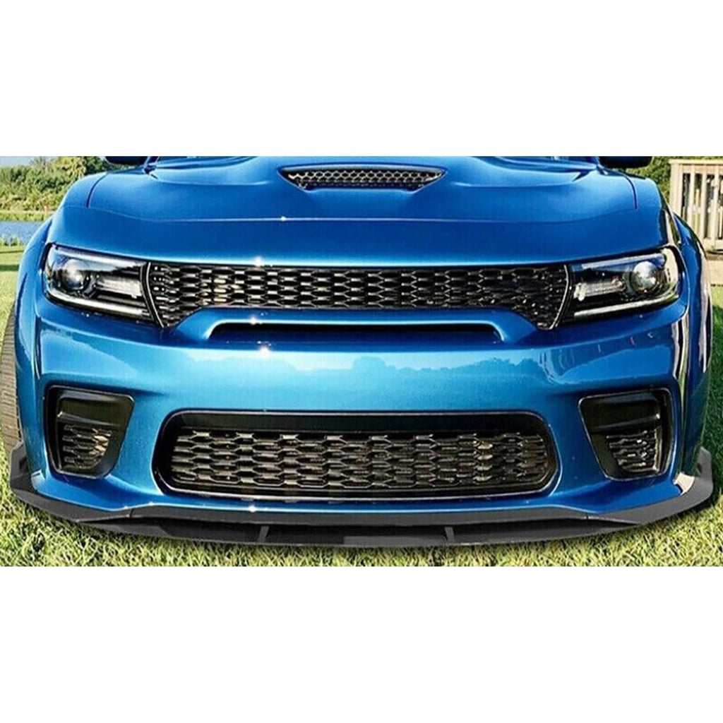 Front Lip Compatibility with 2020-2023 Charger SRT Hellcat Scat Widebody Front Bumper Chin Lip - front detail view