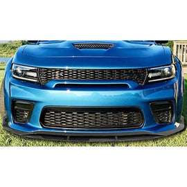 Front Lip Compatibility with 2020-2023 Charger SRT Hellcat Scat Widebody Front Bumper Chin Lip - front detail view