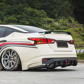 Spoiler Compatibility with 2019-2022 Altima Yofer Style Rear Trunk Wing Lid Spliter Gloss Black - front detail view
