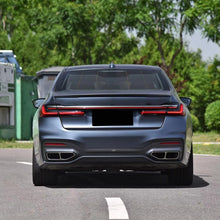 Load image into Gallery viewer, Rear Spoiler Compatibility with 2016-2022 7 Series G11 G12 740i 750i MP Style Rear Trunk Wing Lid - front detail view
