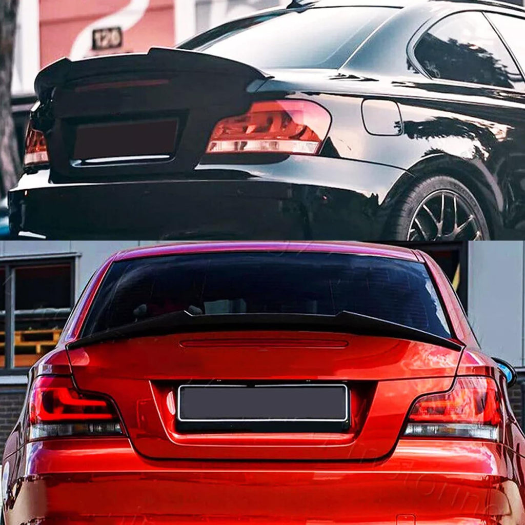Rear Spoiler Compatibility with 2007-2013 1 Series E82 125i 128i 135i Coupe PSM Style Rear Trunk - front detail view
