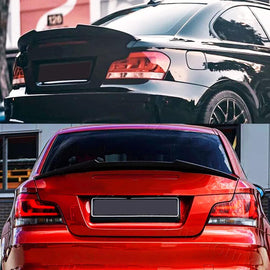 Rear Spoiler Compatibility with 2007-2013 1 Series E82 125i 128i 135i Coupe PSM Style Rear Trunk - front detail view