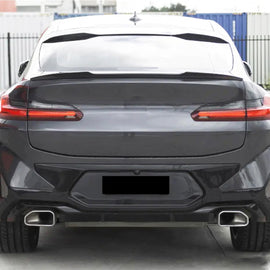 Spoiler Compatibility with 2018-2022 X4 G02 X4M F98 Rear Trunk Spliter Wing Lid (Carbon Fiber Style) - front detail view