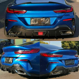 Rear Diffuser Compatibility with 2019-2023 8 Series G16 M Sport 4 Door Rear Bumper Chin Diffuser - front detail view